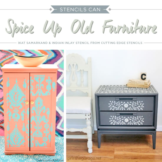 Cutting Edge Stencils shares how to spice up old furniture using paint and stencils. http://www.cuttingedgestencils.com/craft-stencils-furniture-stencils.html