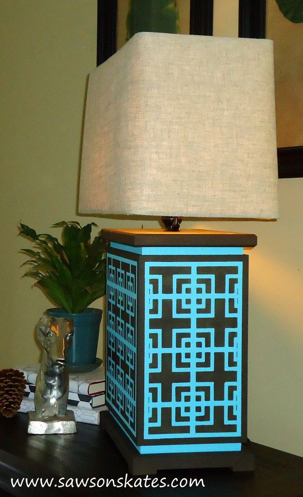 A DIY stenciled lamp using the Fusion Craft Stencil. http://www.cuttingedgestencils.com/craft-stencil-pattern.html