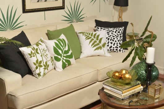 DIY accent pillows using nature inspired Paint-A-Pillow kits. www.paintapillow.com