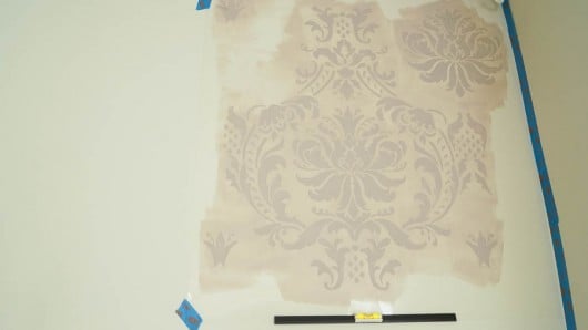 How to stencil a DIY accent wall in a bedroom using the Gabrielle Damask Stencil. http://www.cuttingedgestencils.com/damask-stencil-3.html