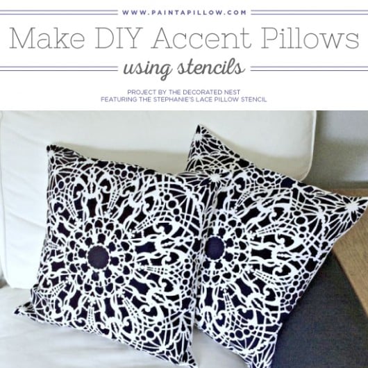 Cutting Edge Stencils shares how to stencil DIY accent pillows using the Stephanie's Lace Paint-A-Pillow kit. http://paintapillow.com/index.php/stephanie-s-lace-paint-a-pillow-kit.html