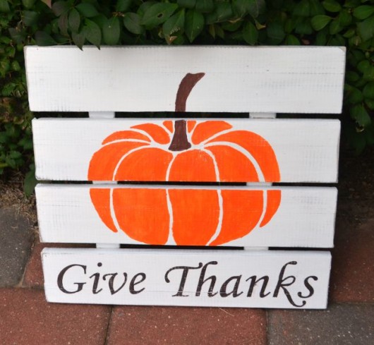 A DIY fall sign using the Pumpkin Craft Stencil from Cutting Edge Stencils. http://www.cuttingedgestencils.com/halloween-pumpkin-stencil-diy-home-decor-crafts.html