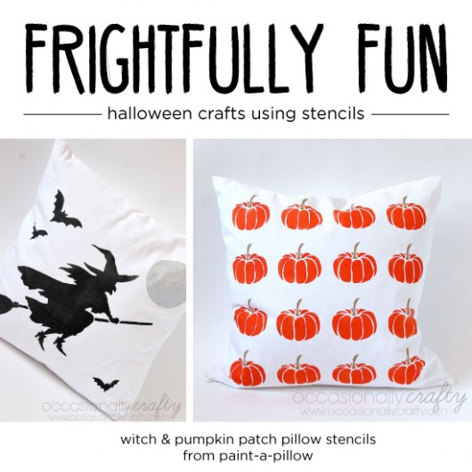 Cutting Edge Stencils shares DIY Halloween craft ideas using stencils to create trick-or-treat bags and accent pillows.http://www.cuttingedgestencils.com/haunted-house-tote-stencil-halloween-accent-pillow-stencils.html