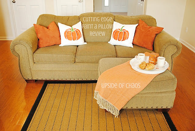 Cutting Edge Stencils shares how to make DIY stenciled accent pillows using the Pumpkin Stencil kit. http://www.cuttingedgestencils.com/pumpkin-stencils-halloween-throw-pillows-diy-home-decor.html