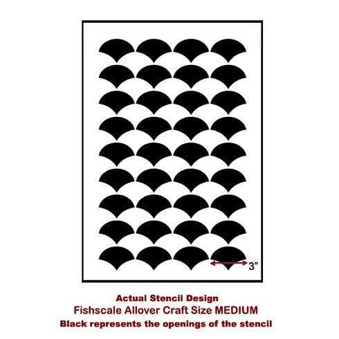 The Fishscale Allover Stencil from Cutting Edge Stencils. http://www.cuttingedgestencils.com/pattern-stencil-1.html