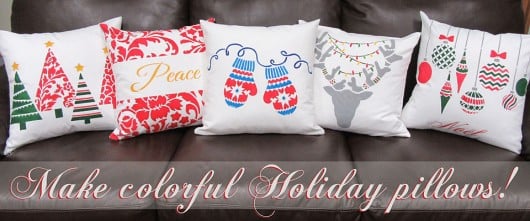 Cutting Edge Stencils shares DIY stenciled accent pillows using holiday themed stencils. http://www.cuttingedgestencils.com/accent-pillow-stencil-kits.html