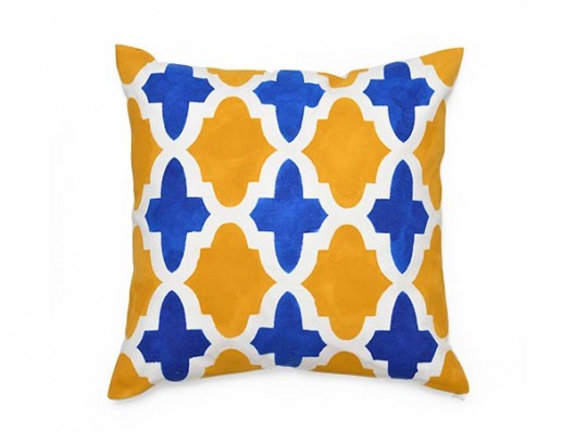 A DIY stenciled accent pillow using the Hacienda Paint-A-Pillow kit. http://www.cuttingedgestencils.com/hacienda-stencil-paint-a-pillow-kit.html