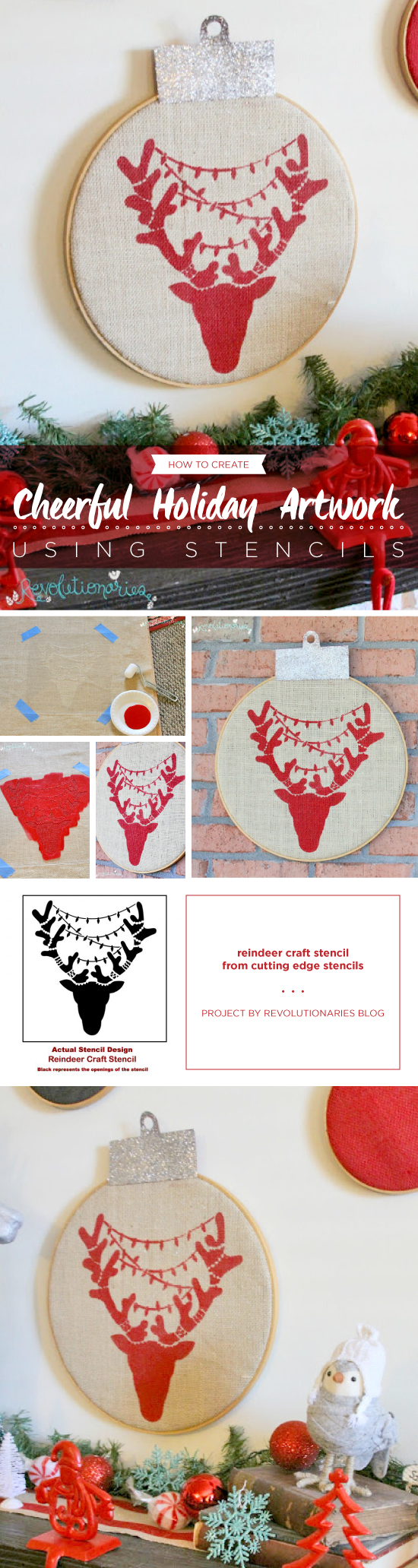 Cutting Edge Stencils shares DIY stenciled Christmas decor using a new Holiday Stencil, the Reindeer Craft pattern. http://www.cuttingedgestencils.com/reindeer-holiday-stencil-designs-for-diy-crafts.html