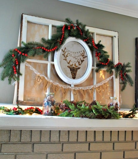 A DIY rusted piece of wall art using the Reindeer Craft Stencil from Cutting Edge Stencils. http://www.cuttingedgestencils.com/reindeer-holiday-stencil-designs-for-diy-crafts.html