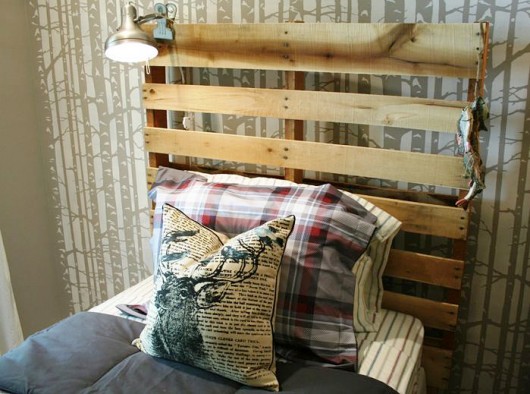 A DIY stenciled boys bedroom idea using the Birch Forest Allover Stencil from Cutting Edge Stencils. http://www.cuttingedgestencils.com/allover-stencil-birch-forest.html