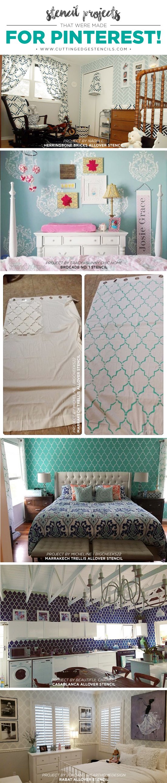 Cutting Edge Stencils shares DIY stenciled room ideas and home decor projects. http://www.cuttingedgestencils.com/wall-stencils-stencil-designs.html