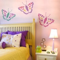 The Vanessa Butterfly stencils from Cutting Edge Stencils. http://www.cuttingedgestencils.com/vanessa-butterfly-stencil-butterfly-wall-art-design.html