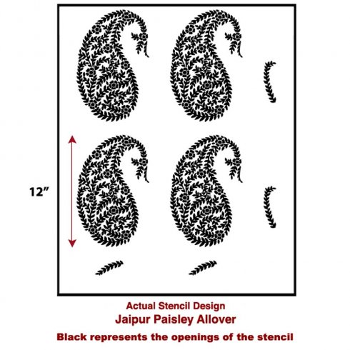 The Jaipur Paisley Allover Stencil from Cutting Edge Stencils. http://www.cuttingedgestencils.com/jaipur-paisley-wall-pattern-stencil.html