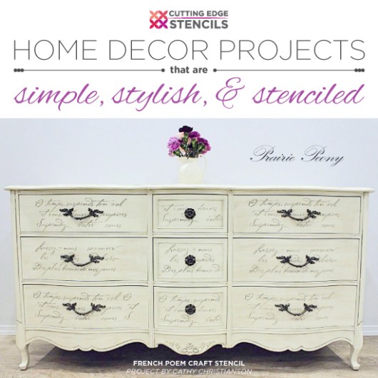 Cutting Edge Stencils shares DIY simple and quick stenciled home decor projects that instantly add wow to your home. http://www.cuttingedgestencils.com/wall-stencils-stencil-designs.html