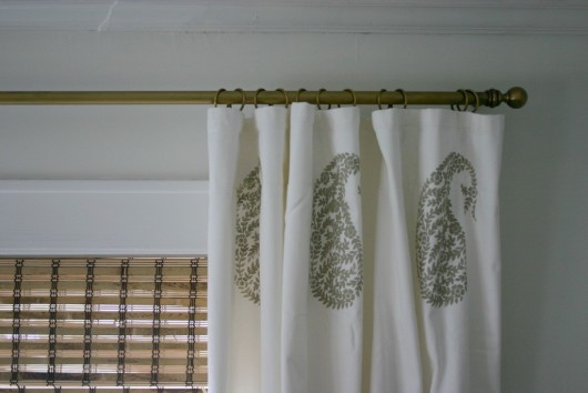 DIY stenciled curtain tutorial using the Jaipur Paisley Allover Stencil from Cutting Edge Stencils. http://www.cuttingedgestencils.com/jaipur-paisley-wall-pattern-stencil.html