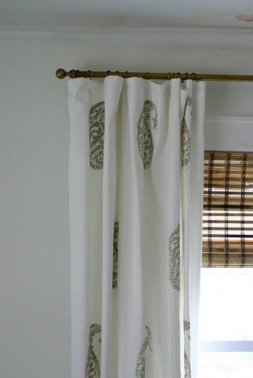 DIY stenciled curtains using the Jaipur Paisley Allover Stencil from Cutting Edge Stencils. http://www.cuttingedgestencils.com/jaipur-paisley-wall-pattern-stencil.html
