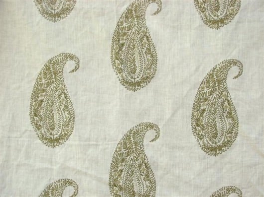 Use the Jaipur Paisley Stencil from Cutting Edge Stencils to recreate this Lauren Liess fabric pattern. http://www.cuttingedgestencils.com/jaipur-paisley-wall-pattern-stencil.html