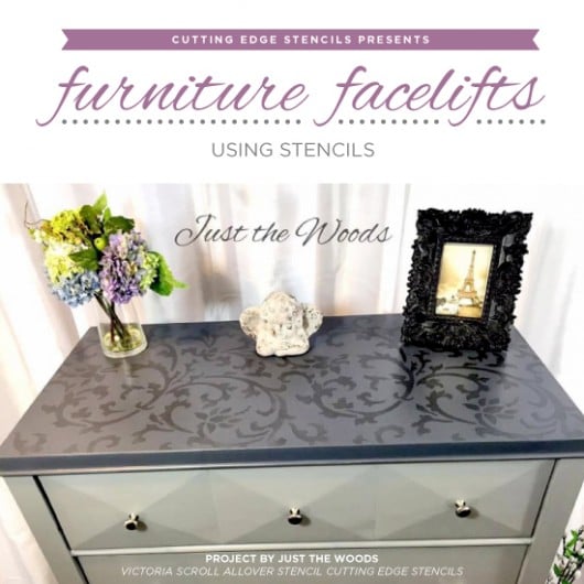 Cutting Edge Stencils shares how to easily makeover old furniture using paint and stencil patterns. http://www.cuttingedgestencils.com/victoria-scroll-wall-pattern-stencil-diy-wall-decor.html