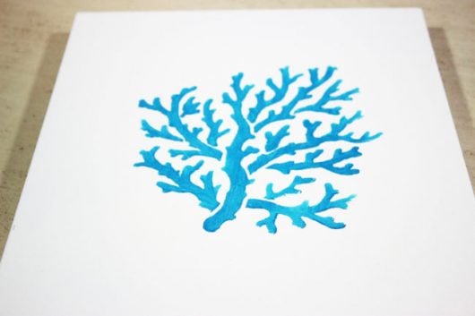 Learn how to stencil DIY wall art using the Coral Stencil from Cutting Edge Stencils. http://www.cuttingedgestencils.com/beach-style-decor-coral-stencil.html