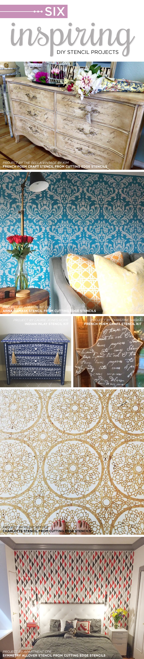 Cutting Edge Stencils shares DIY home decorating projects that are fun and easy to complete using stencil patterns. http://www.cuttingedgestencils.com/wall-stencils-stencil-designs.html