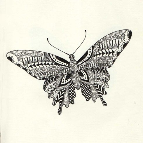The Butterfly Doodle Stencil Kit from Cutting Edge Stencils includes three stencil shapes for doodling. http://www.cuttingedgestencils.com/butterfly-stencil-doodle-stencils-doodling-coloring.html