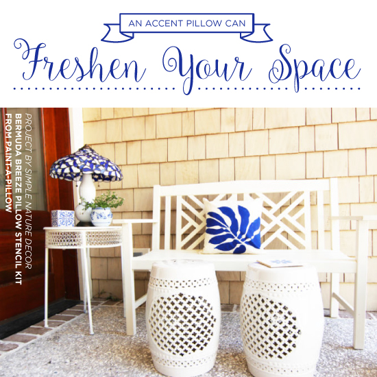 Cutting Edge Stencils shares how to freshen a space using DIY stenciled accent pillow kits to create custom pillows. http://www.cuttingedgestencils.com/accent-pillow-stencil-kits.html