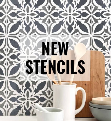 Tile Stencils for Painting Kitchen Backsplash Stenciling