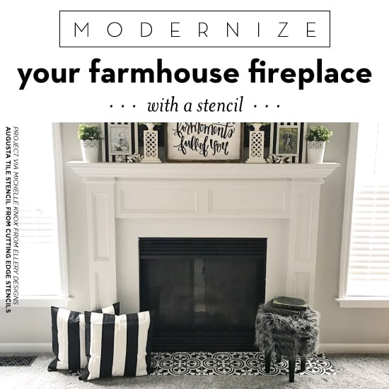 Cutting-edge-stencils-diy-augusta-tile-stenciled-farmhouse-fireplace