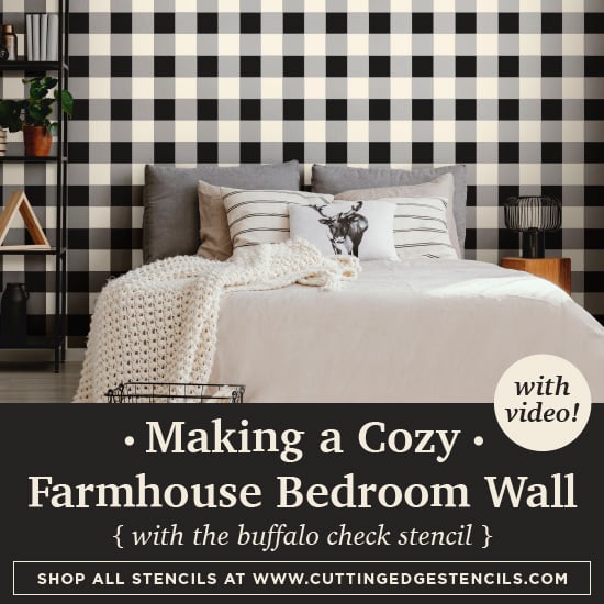 Farmhouse-stenciled-accent-wall-DIY