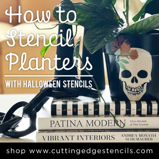 Halloween-Craft-Stencils-Planter-Skull-Stenciling