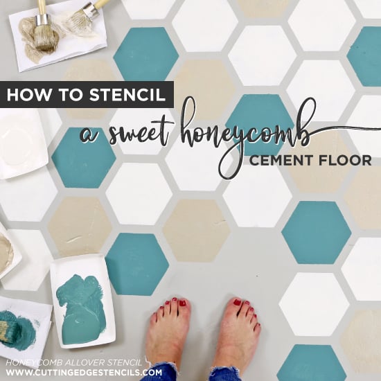 How-To-Stencil-Sweet-Honeycomb-Cement-Floor-Cover