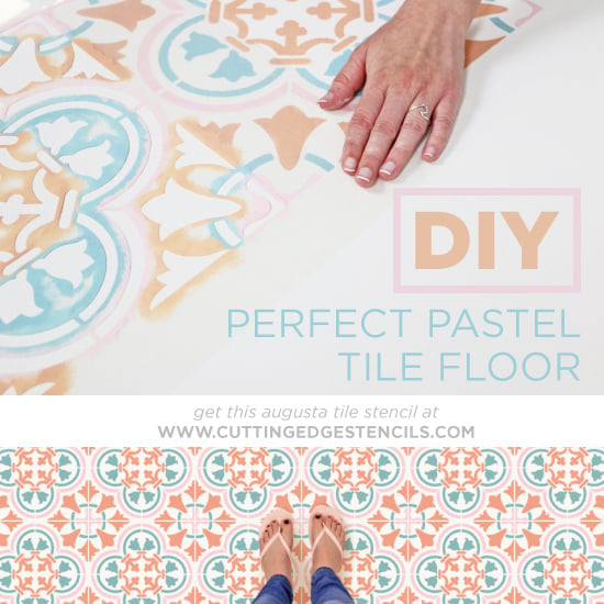 stenciled-tile-floor-DIY-project