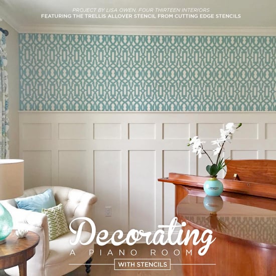 trellis-allover-stencil-diy-stenciled-wall