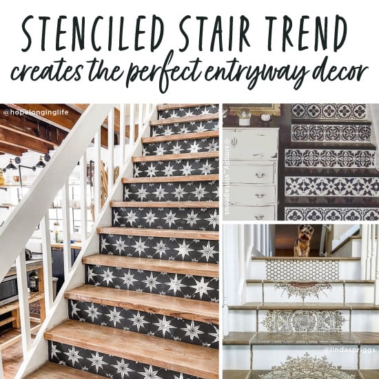 Stenciled-Stair-Tile-Moroccan-Star-Stenciling