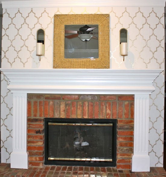 Wall-stencil-fireplace