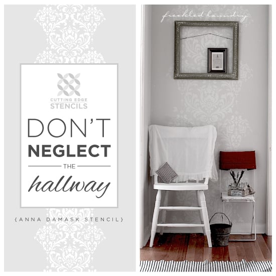 anna-damask-stencil-stenciling-diy-gray-hallway