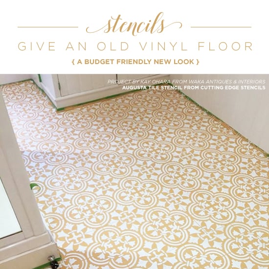 cutting-edge-stencils-diy-augusta-tile-stencil-stenciled-bathroom-vinyl-floor-1