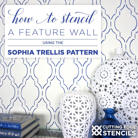 cutting-edge-stencils-diy-sophia-trellis-stenciled-accent-wall-moroccan-blue