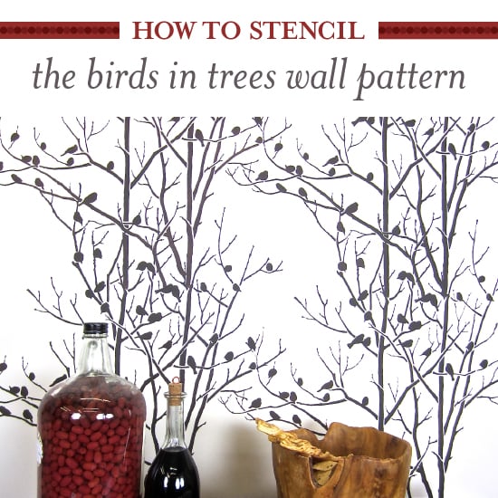 cutting-edge-stencils-diy-stenciled-accent-wall-nature-wallpaper-birds-in-trees