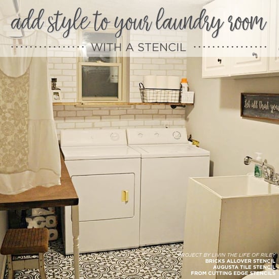 cutting-edge-stencils-diy-stenciled-laundry-room-subway-tile-brick-pattern-accent-wall