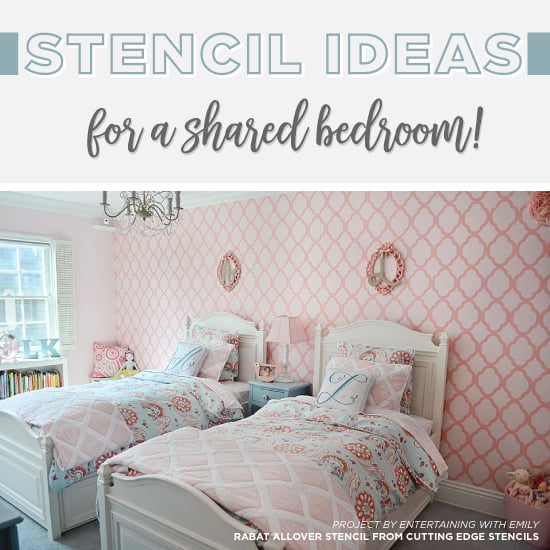 cutting-edge-stencils-diy-stenciled-shared-kids-bedroom-ideas-wall-stencil-patterns-girl-boy