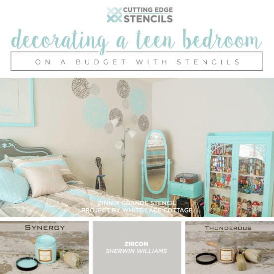 cutting-edge-stencils-diy-stenciled-teen-girl-bedroom-zinnia-flower-wake-up-be-awesome