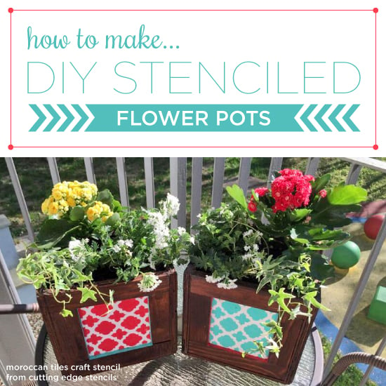 cutting-edge-stencils-diy-stenciled-wooden-crate-planters-moroccant-tiles-craft-stencil