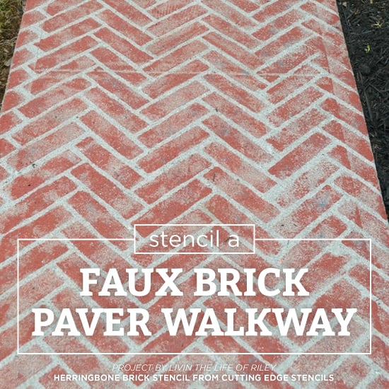 cutting-edge-stencils-herringbone-brick-stenciled-faux-cement-walkway-tutorial