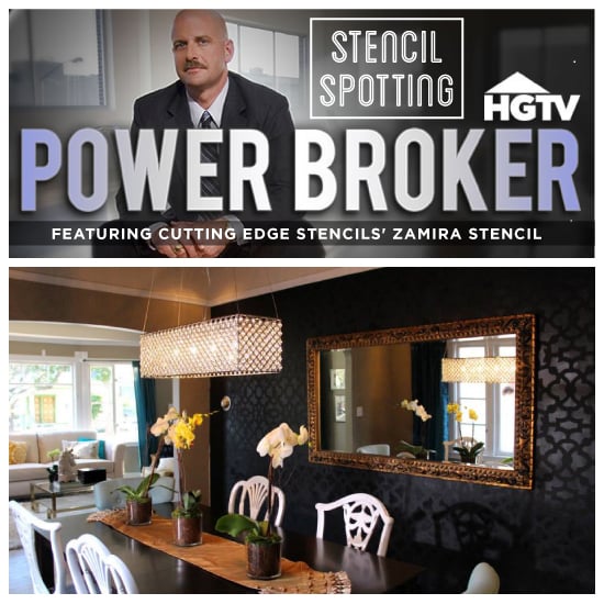 cutting-edge-stencils-hgtv-power-broker-zamira-stenciled-black-dining-room