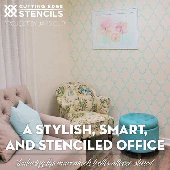 cutting-edge-stencils-marrakech-trellis-stenciled-office