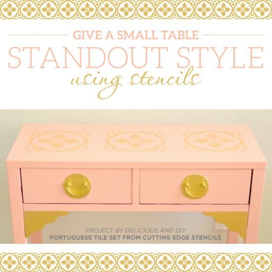 cutting-edge-stencils-portuguese-tile-stencil-kit-diy-stenciled-console-table-coral-gold