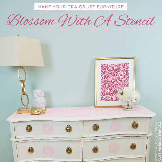 cutting-edge-stencils-roses-allover-stencil-diy-stenciled-craigslist-furniture-dresser-pink-makeover-tutorial