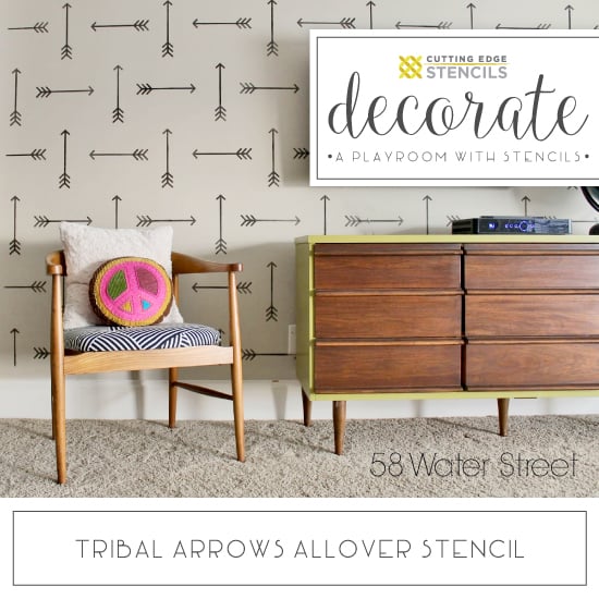 cutting-edge-stencils-tribal-arrows-stenciled-playroom-accent-wall-diy