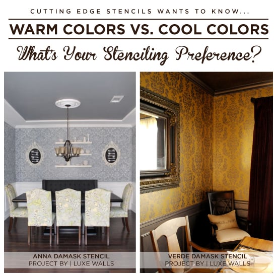 cutting-edge-stencils-warm-cool-colors-stenciled-damask-dining-rooms